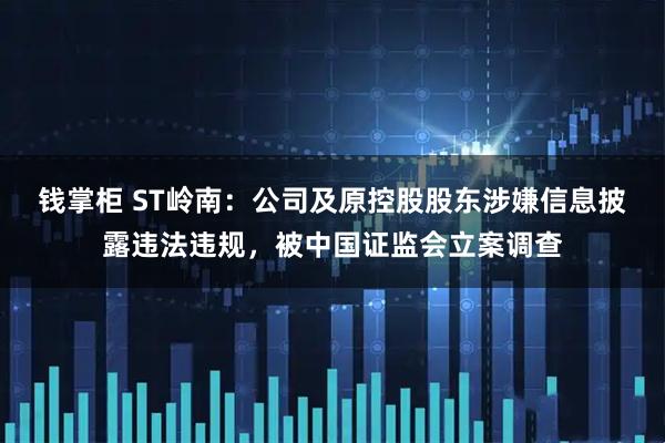 钱掌柜 ST岭南：公司及原控股股东涉嫌信息披露违法违规，被中国证监会立案调查